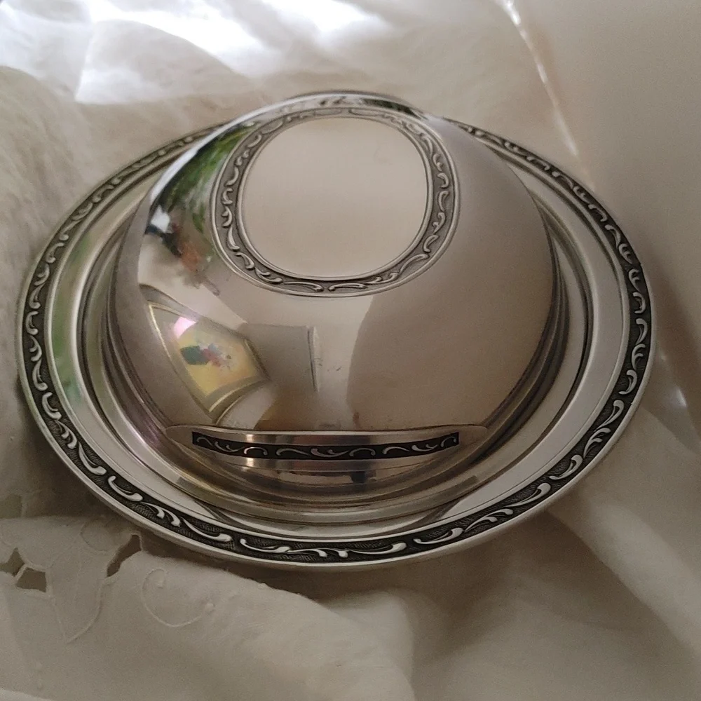 Mid Century Oneida Oval Stainless Steel Covered Serving Dish
